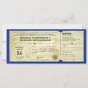 convite para ingresso na vintage com rsvp design