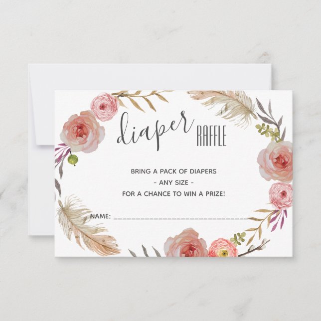 Convite para Inserção de Chá de fraldas Boho (Frente)