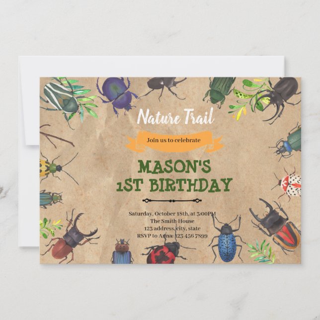 Convite para insetos Vintage (Frente)