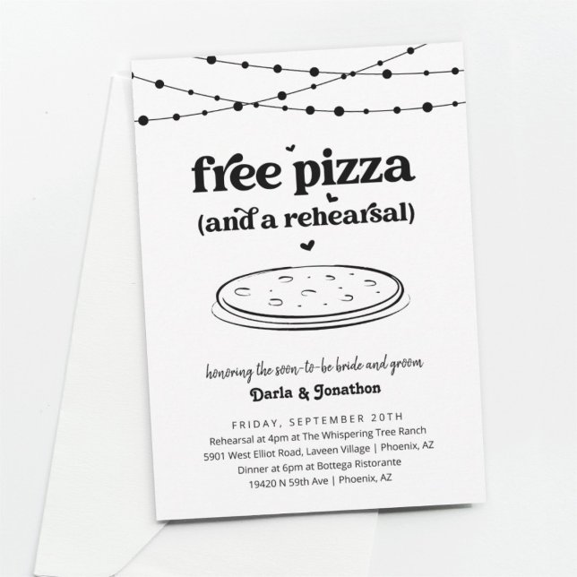 Convite para Janta de Casamento de Pizza Engraçado (Criador carregado)