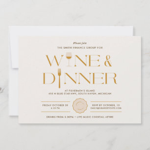 Convite para Jantar com Vinho Evento Corporativo