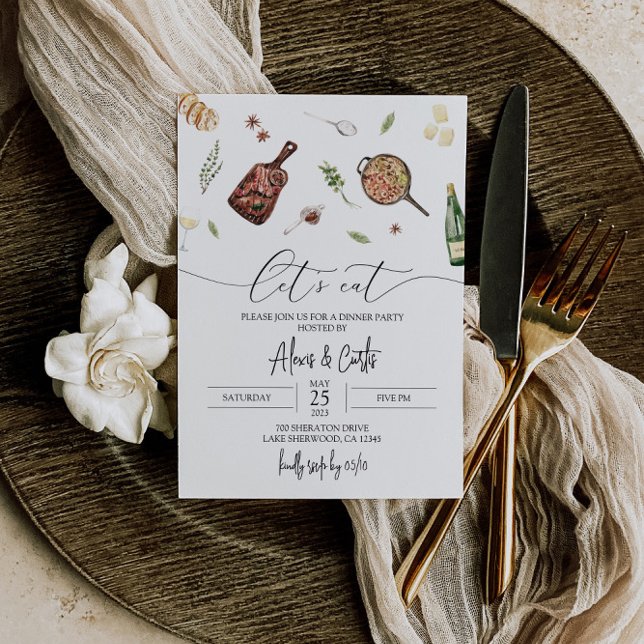 Convite para Jantar - Convite de Jantar Moderno (Criador carregado)