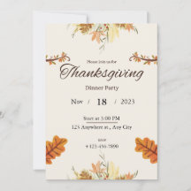 Convite para Jantar de Ação de Graças