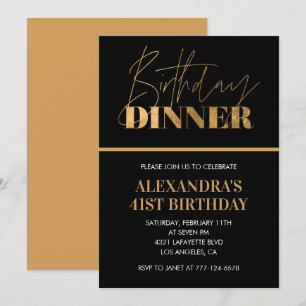 Convite para jantar de aniversário de 41 anos Blac