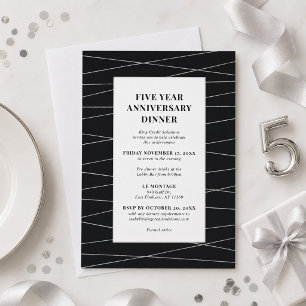 Convite para Jantar de Aniversário de Cinco Anos