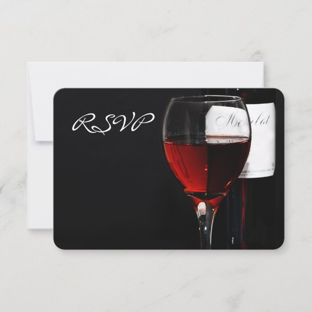 Convite para jantar de celebração com vinho (Frente)