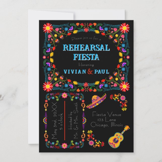 Convite para Jantar de Ensaio da Festa Mexicana (Frente)