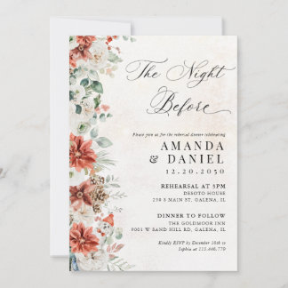 Convite para Jantar de Ensaio de Casamento de Inve