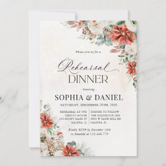 Convite para Jantar de Ensaio de Casamento de Inve