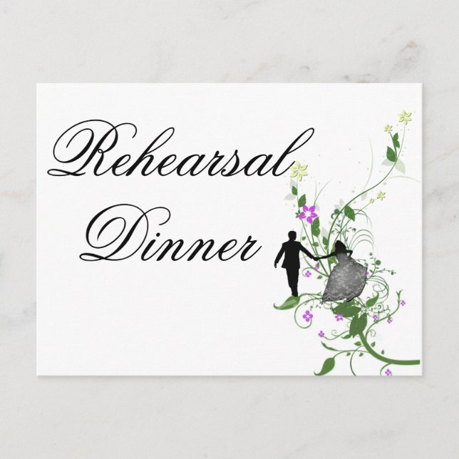 Convite para Jantar de Ensaio de Casamento floral (Frente)