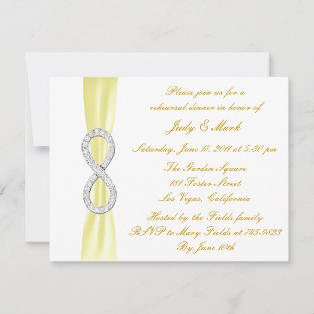 Convite para Jantar de Ensaio de Casamento Infinit (Frente)