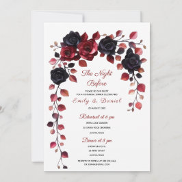 Convite para jantar de ensaio floral burgundy e pr