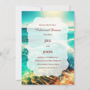 Convite para Jantar de Ensaios Casamento Praia Oce