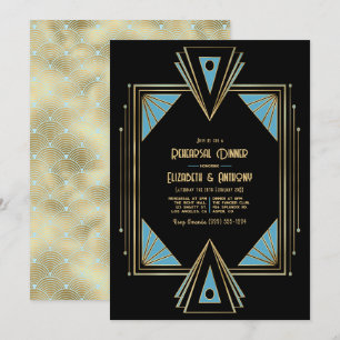 Convite para Jantar de Ensaios Chic Gatsby Art Dec
