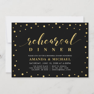Convite para Jantar de Ensaios de Casamento Black 