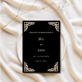 Convite para Jantar de Ensaios de Casamento Preto