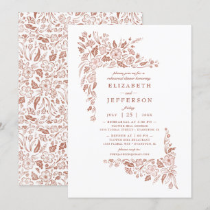 Convite para Jantar de Ensaios Florid Frame
