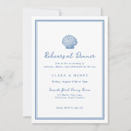 Convite para Jantar de Ensaios French Blue Seashel