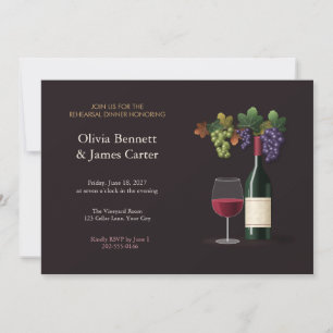 Convite para Jantar de Ensaios Garrafa de Vinho e 