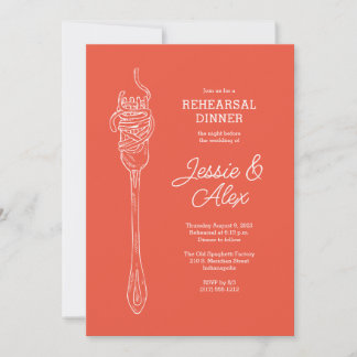 Convite para Jantar de Espaguete Vermelho ou Convi