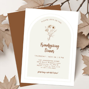 Convite para Jantar de Friendsgiving Floral Modern