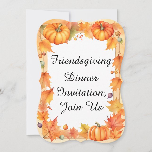 Convite para Jantar de Friendsgiving, Junte-se a N (Frente)