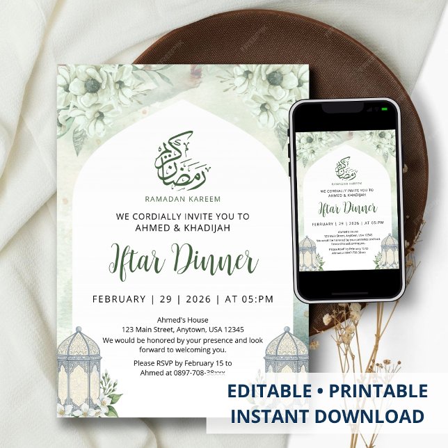 Convite para Jantar de Iftar do Ramadan com Arco F (Criador carregado)