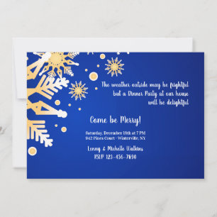 Convite para Jantar de Inverno com Flocos de Neve 