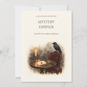 Convite para Jantar de Mistério do Enigma do Corvo