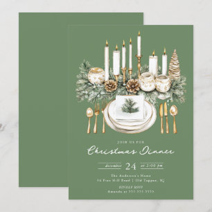 Convite para Jantar de Natal à Luz de Velas Elegan