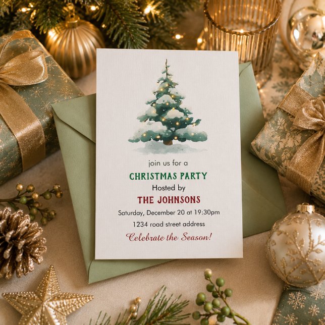 Convite para Jantar de Natal com Árvore Caprichosa (Criador carregado)