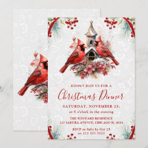 Convite para Jantar de Natal do Cardinal Elegante