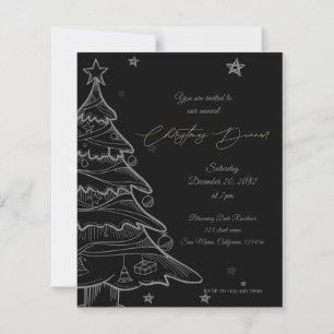 Convite para Jantar de Natal em Quadro Negro Moder