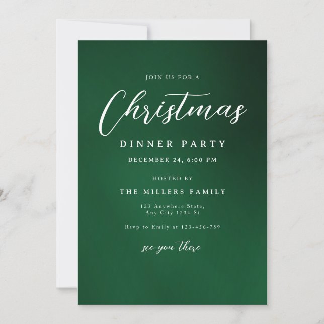 Convite para Jantar de Natal, Minimalista  (Frente)