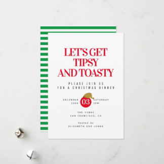 Convite para Jantar de Natal Tipsy e Toasty