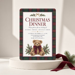 Convite para Jantar de Natal Xadrez Escocês do Urs