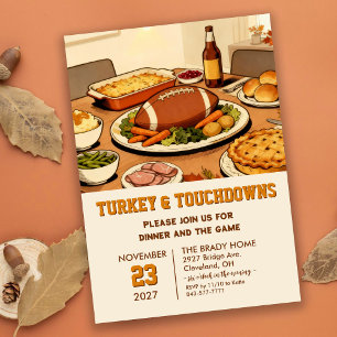 Convite para Jantar de Peru e Touchdowns