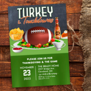 Convite para Jantar de Peru e Touchdowns