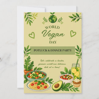 Convite para Jantar de Potluck no Dia Mundial Vega