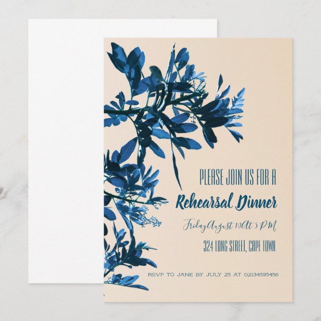 Convite para Jantar de Rehearsal de Casamento na P (Frente/Verso)