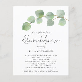 Convite para Jantar de Rehearsal de Eucalipto Mode