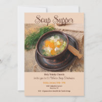 Convite para jantar de sopa