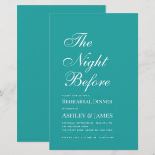 Convite para Jantar de Véspera de Ensaio Azul-Anil
