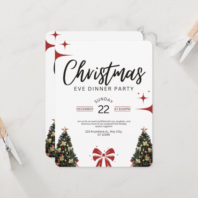 Convite para Jantar de Véspera de Natal (Frente/Verso In Situ)