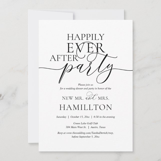 Convite para Jantar e Festa de Casamento Felizes p (Frente)