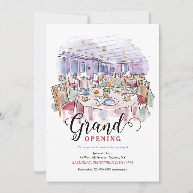 Convite para Jantar em um Restaurante (Frente)