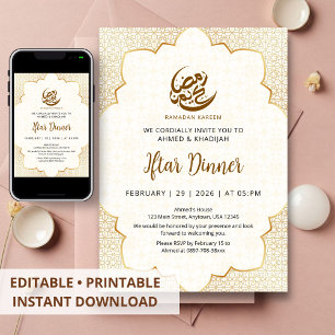 Convite para Jantar Iftar do Ramadan com Renda Dou