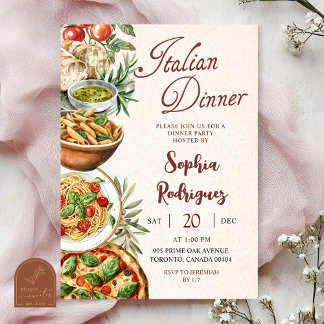 Convite para Jantar Italiano