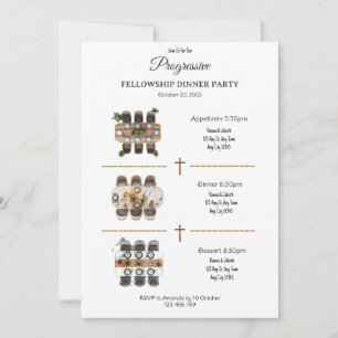 Convite para Jantar Progressivo Festa Móvel