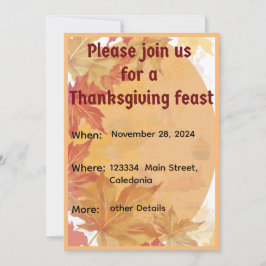 Convite para Jantas de Ação de Graças